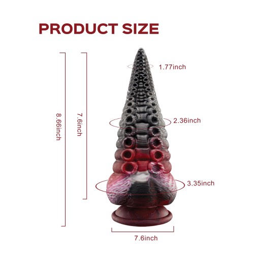 Lava Tentacle Shape Suction Cup Dildo - Multi Color