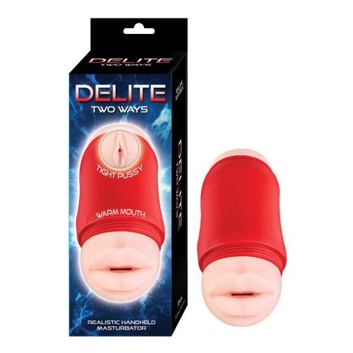 Delite Two-Ways Mouth and Vagina Masturbator White