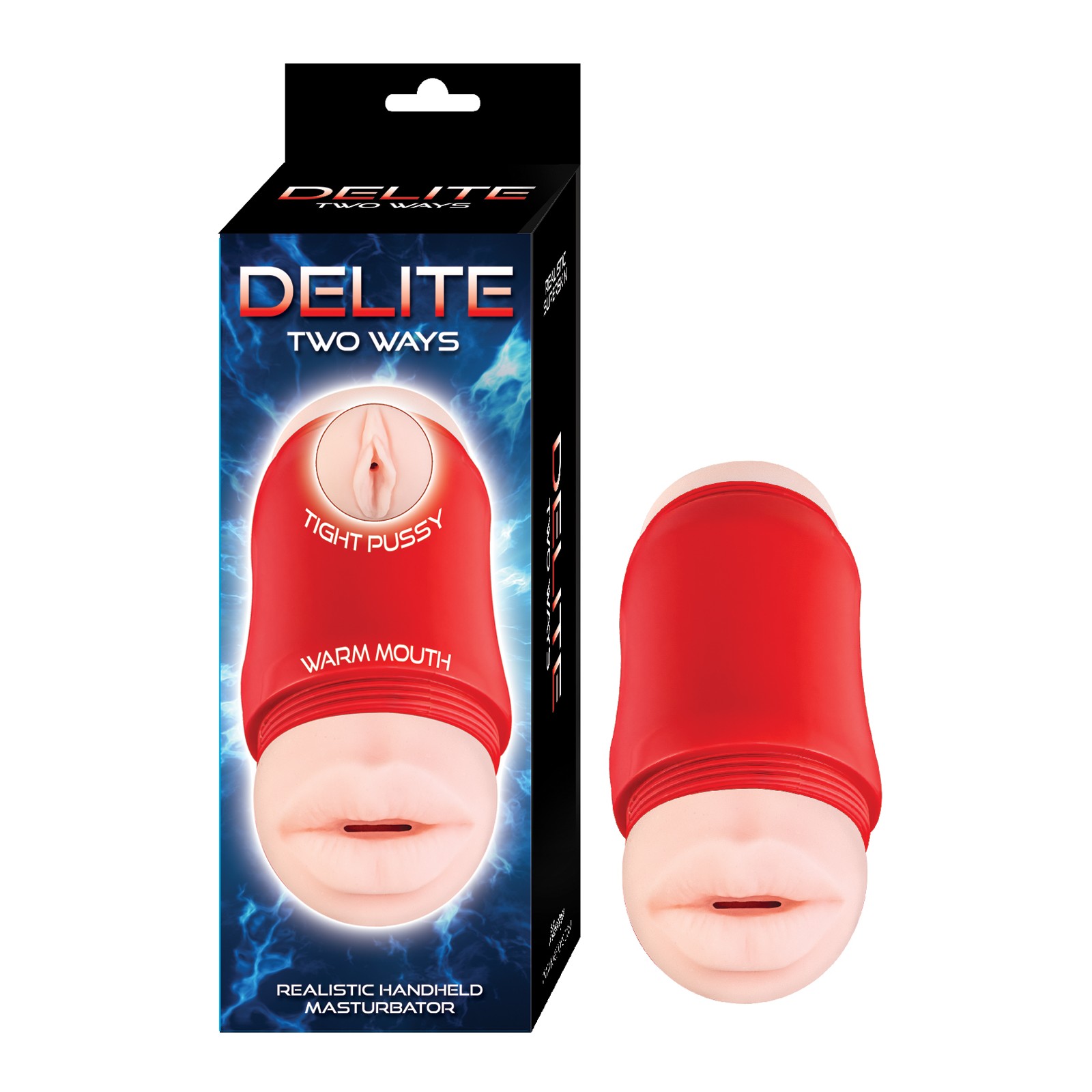 Delite Two-Ways Mouth and Vagina Masturbator White