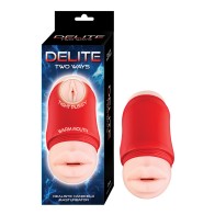 Delite Two-Ways Mouth and Vagina Masturbator White