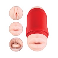 Delite Two-Ways Mouth and Vagina Masturbator White