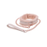 Peach Faux Fur Collar and Leash for Flirtatious Play