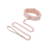 Peach Faux Fur Collar and Leash for Flirtatious Play