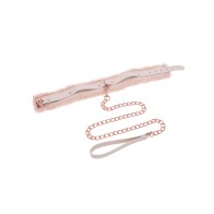 Peach Faux Fur Collar and Leash for Flirtatious Play