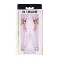 Sex & Mischief Pearl Nipple Clamps Peaches n Cream