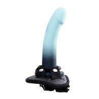 Dildo de Silicona Duo con Arnés Turquesa Negro