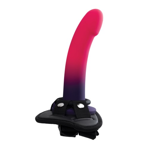 Dildo de Silicona Duo con Arnes Rosa/Púrpura