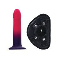 Dildo de Silicona Duo con Arnes Rosa/Púrpura