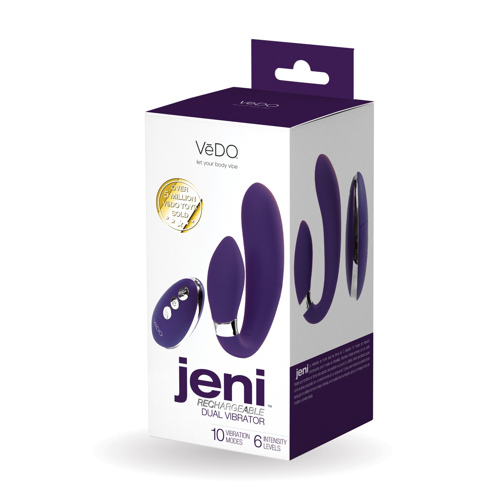 VeDO Jeni Vibrador Doble Motor con Control Remoto - Morado