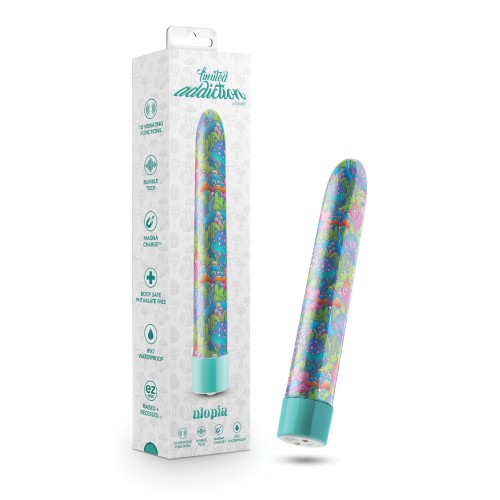 Vibrador Recargable Blush Limited Addiction Utopia de 7" - Aqua