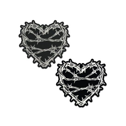 Pastease Barbed Wire Heart Reflective Nipple Covers - Bold Fashion