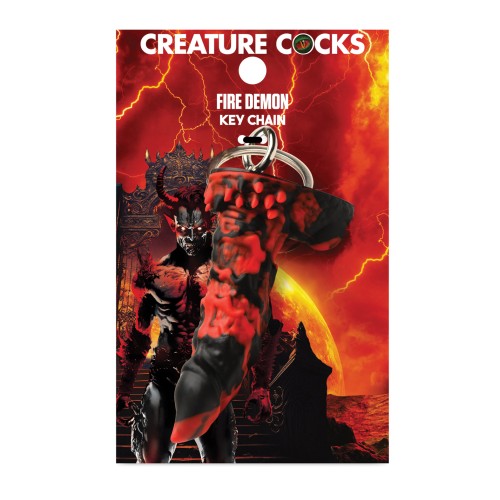 Creature Cocks Fire Demon Keychain - Fantasy Fun