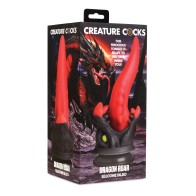 Creature Cocks Dragon Roar Silicone Dildo - Red/Black