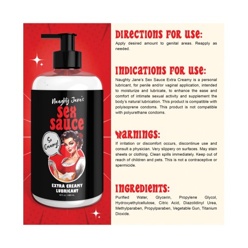 Lubricante Cremoso de Naughty Jane - 16 oz