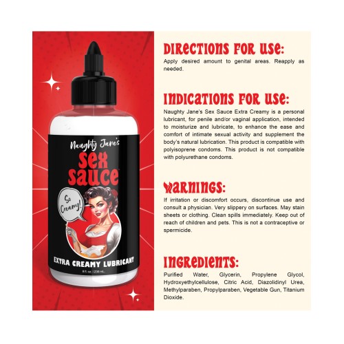 Naughty Jane's Extra Creamy Sex Sauce Lubricant 8 oz