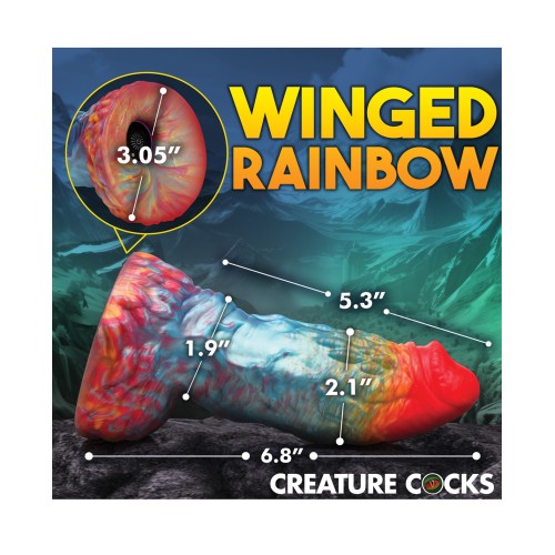 Creature Cocks Rainbow Phoenix Vibrating Dildo with Remote Control - Rainbow