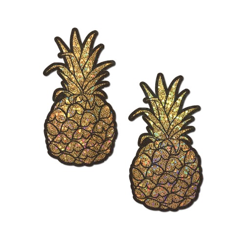 Cubiertas para Pezones de Brillo Premium Pastease - Piña Dorada