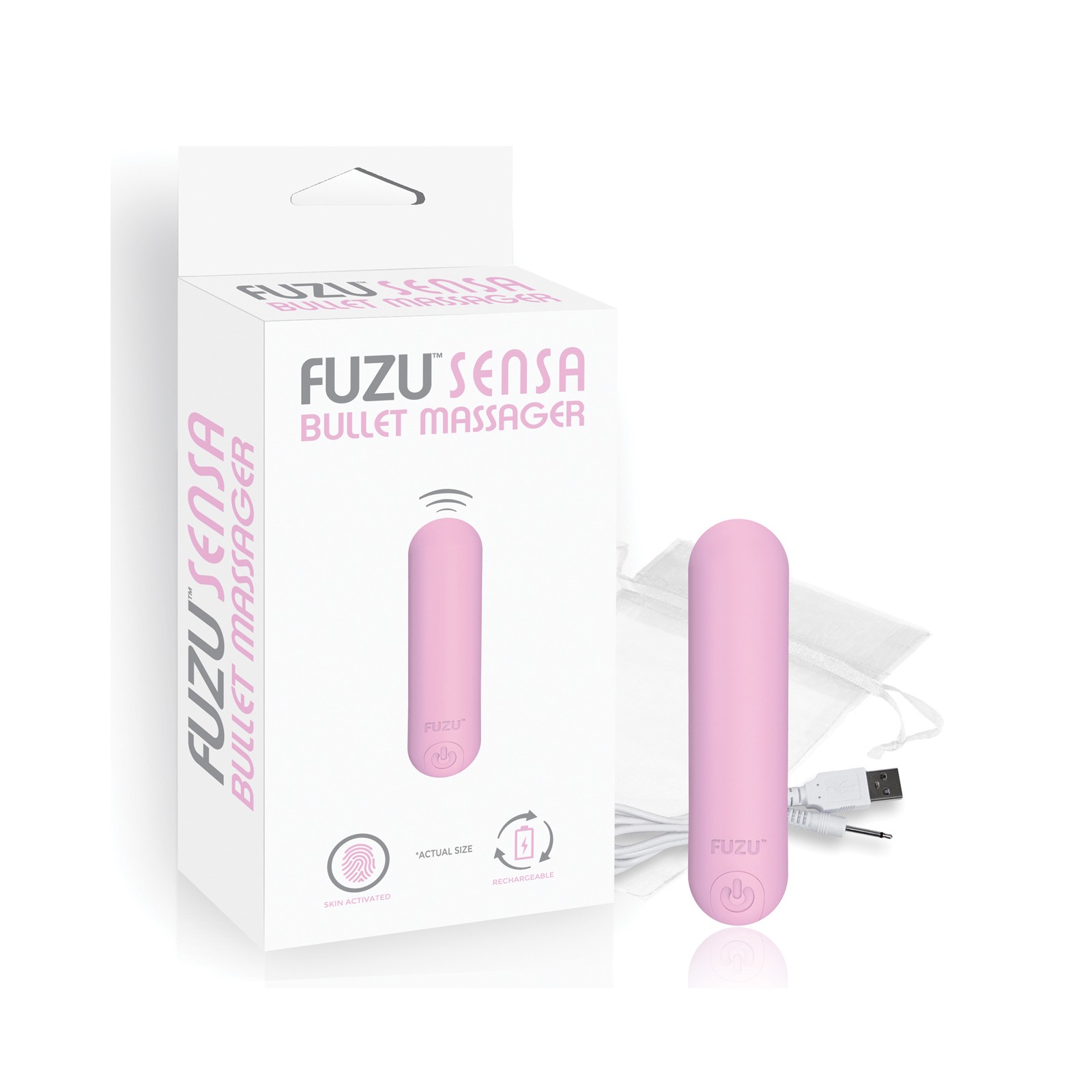 Masajeador de bala recargable Fuzu Sensa rosa pastel