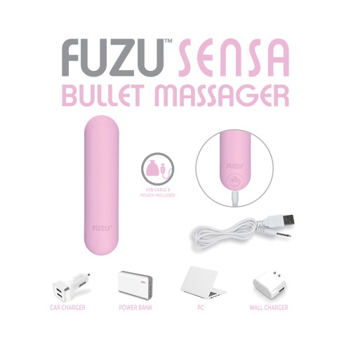 Masajeador de bala recargable Fuzu Sensa rosa pastel