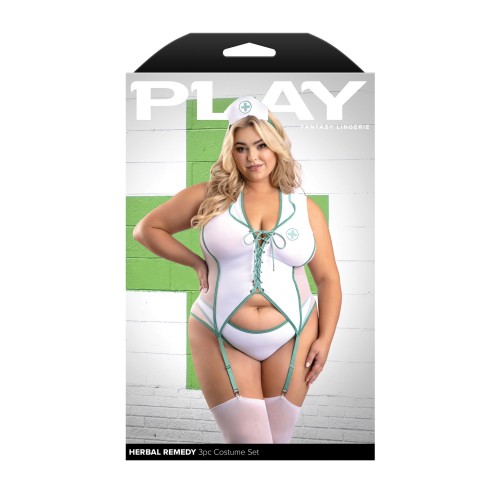 Play Herbal Remedy Bustier with Panty and Headpiece