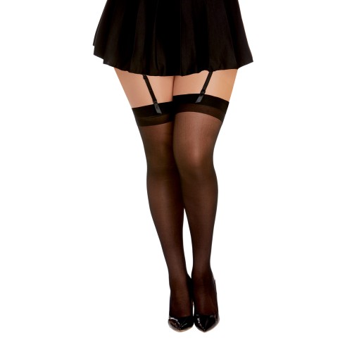 Thigh High Back Seam - Black QN