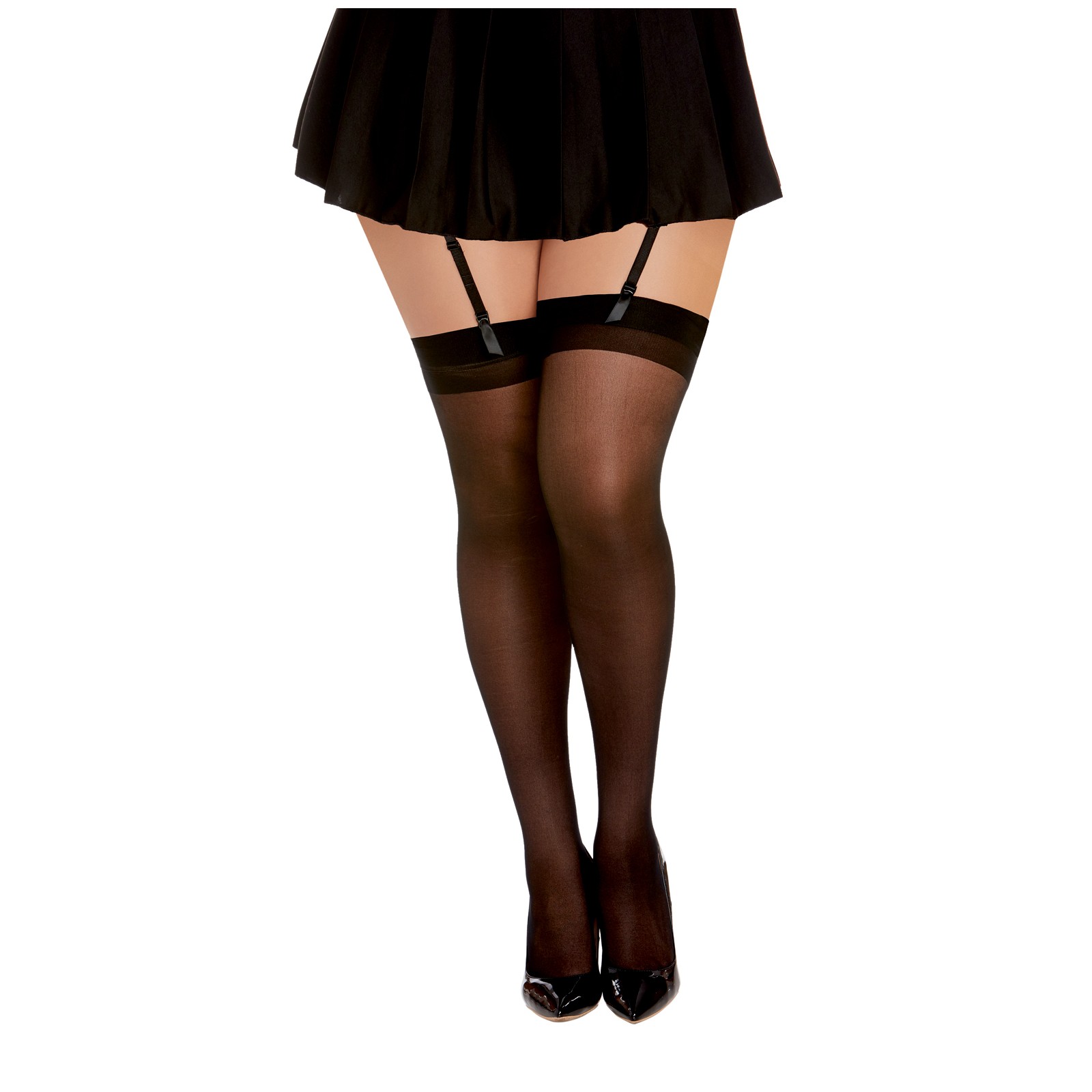 Thigh High Back Seam - Black QN