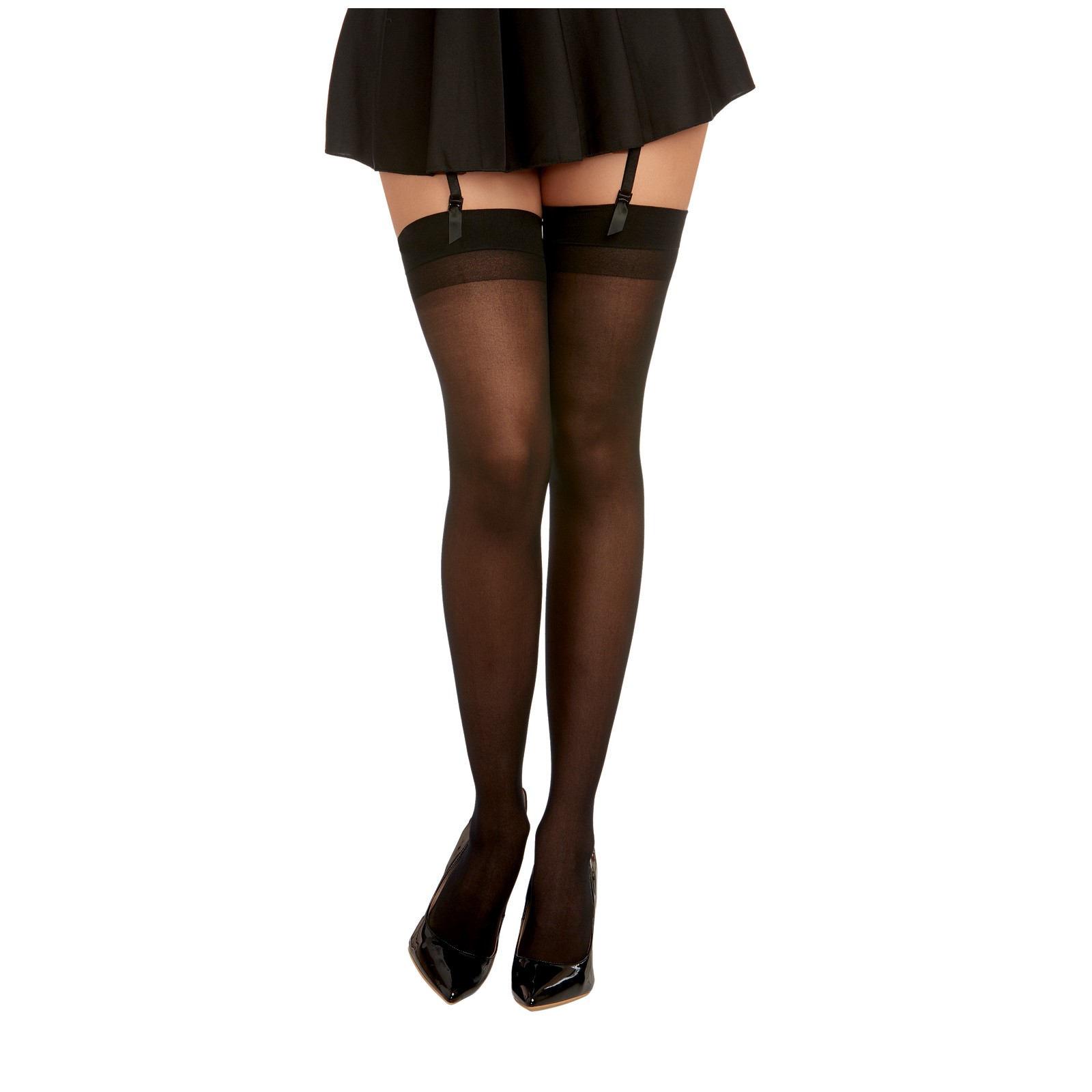 Black Thigh High Stockings with Back Seam