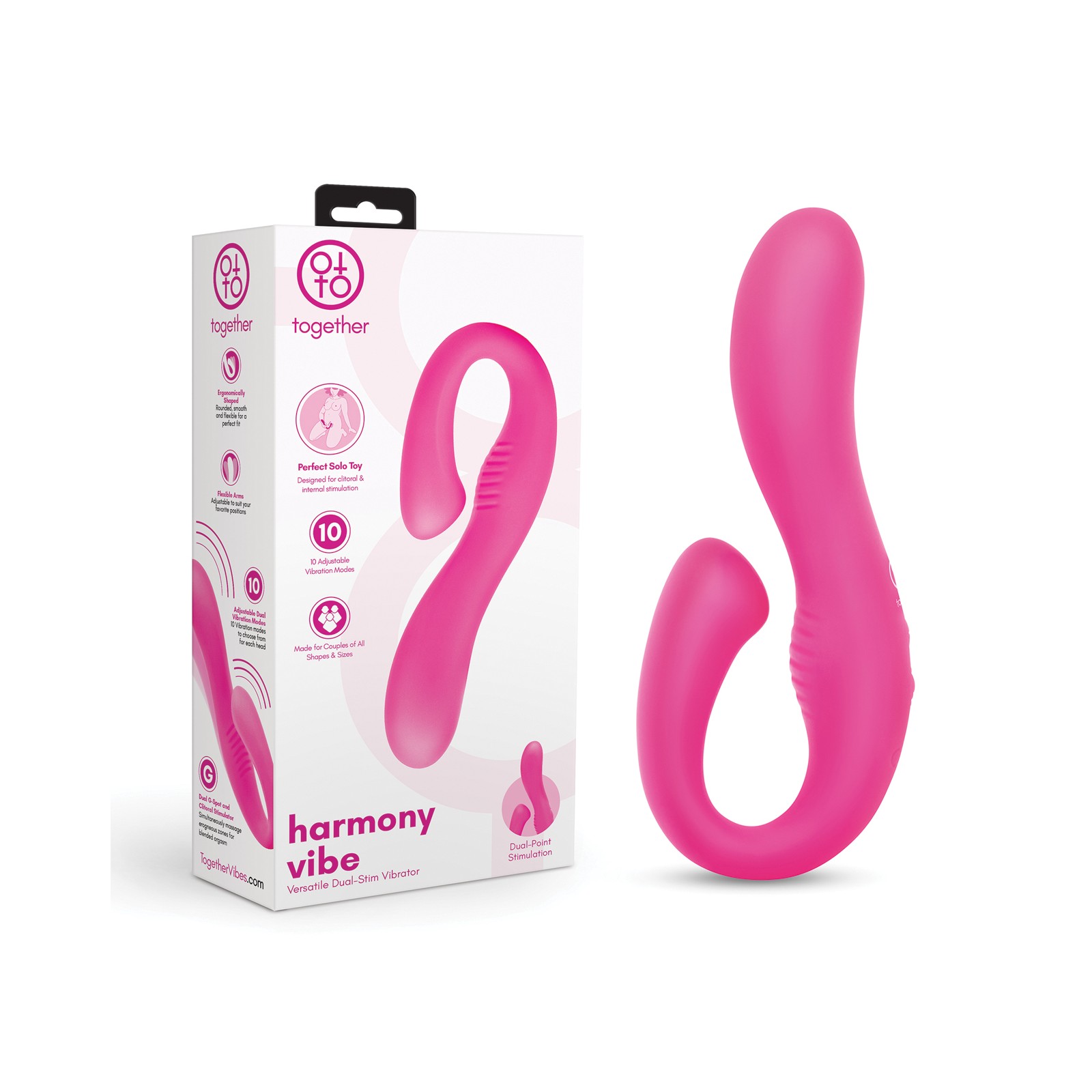 Together Harmony Vibe Versatile Dual-Stim Vibrator - Pink