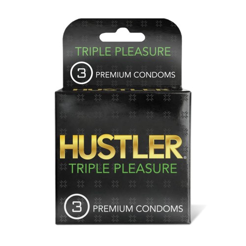 Condones Premium Triple Placer Hustler Paquete de 3 - Calidad y Comodidad