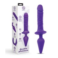 Together Double Pleasure Double-Ended Dildo & Butt Plug - Purple