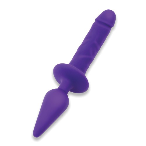 Dildo Doble Placer y Plug Anal - Púrpura