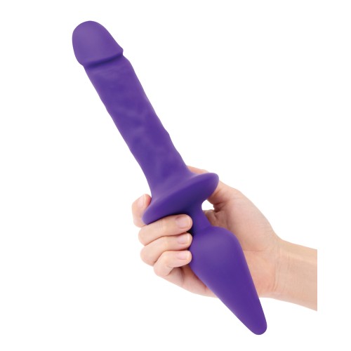 Together Double Pleasure Double-Ended Dildo & Butt Plug - Purple