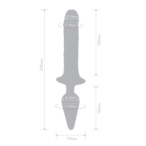 Dildo Doble Placer y Plug Anal - Púrpura