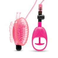 Lux Fetish Vibrating Butterfly Pussy Pump - Pink