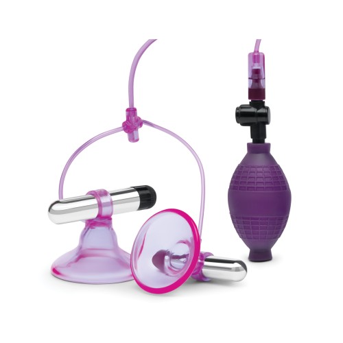 Lux Fetish Vibrating Nipple Suckers Quick Release Pink/Purple