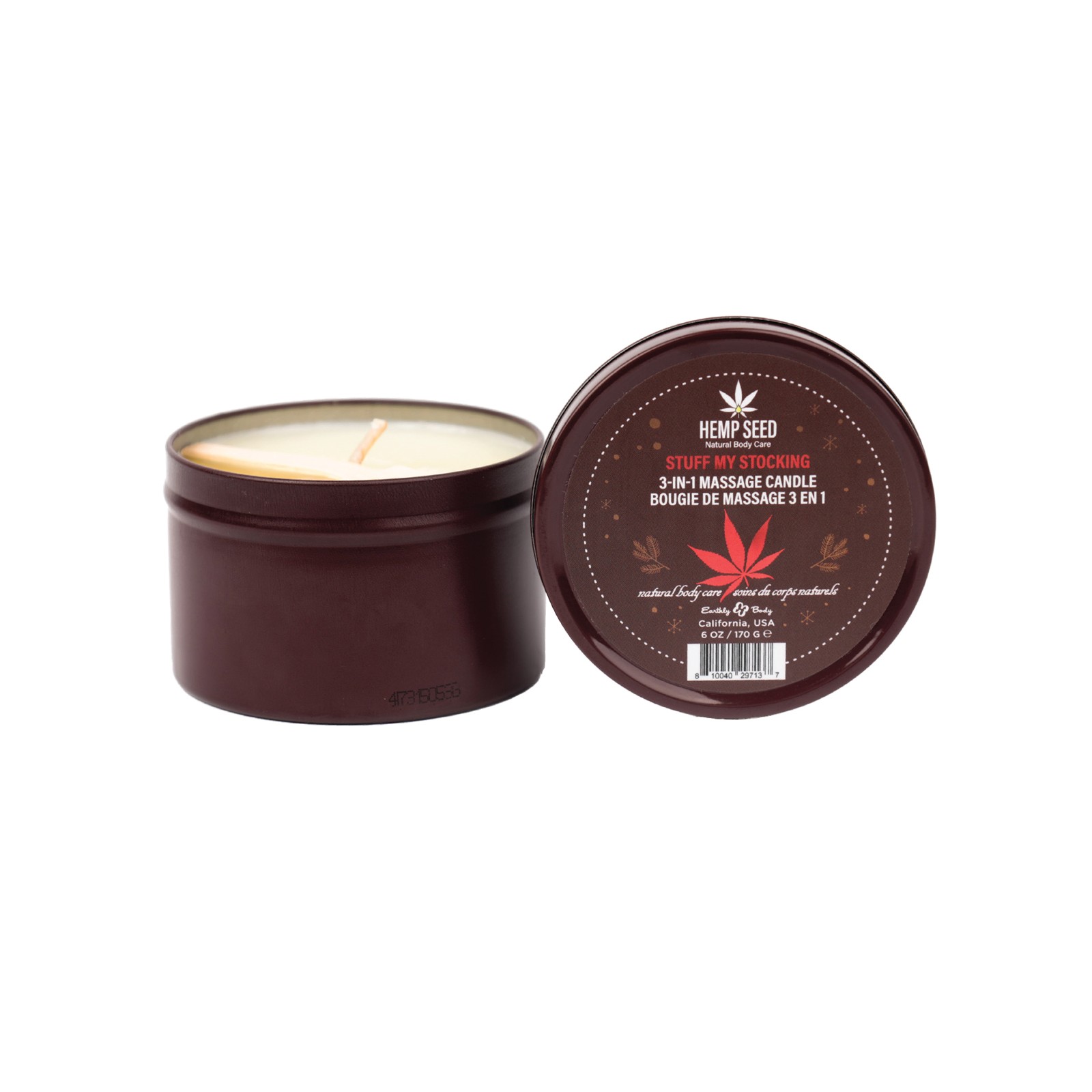 Earthly Body Holiday 3 in 1 Massage Candle 6 oz