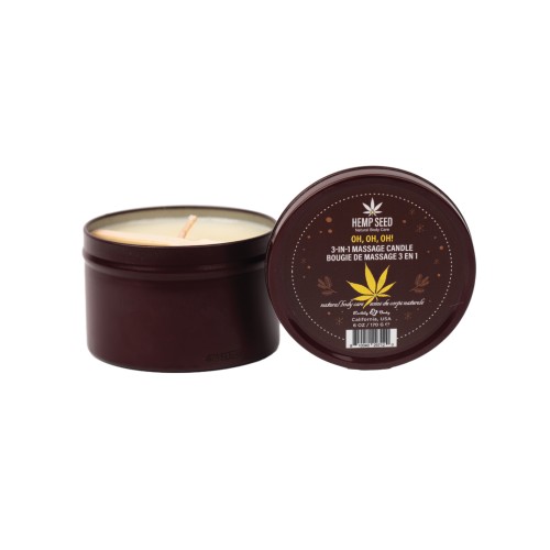 Earthly Body Holiday 3 in 1 Massage Candle - 6 oz