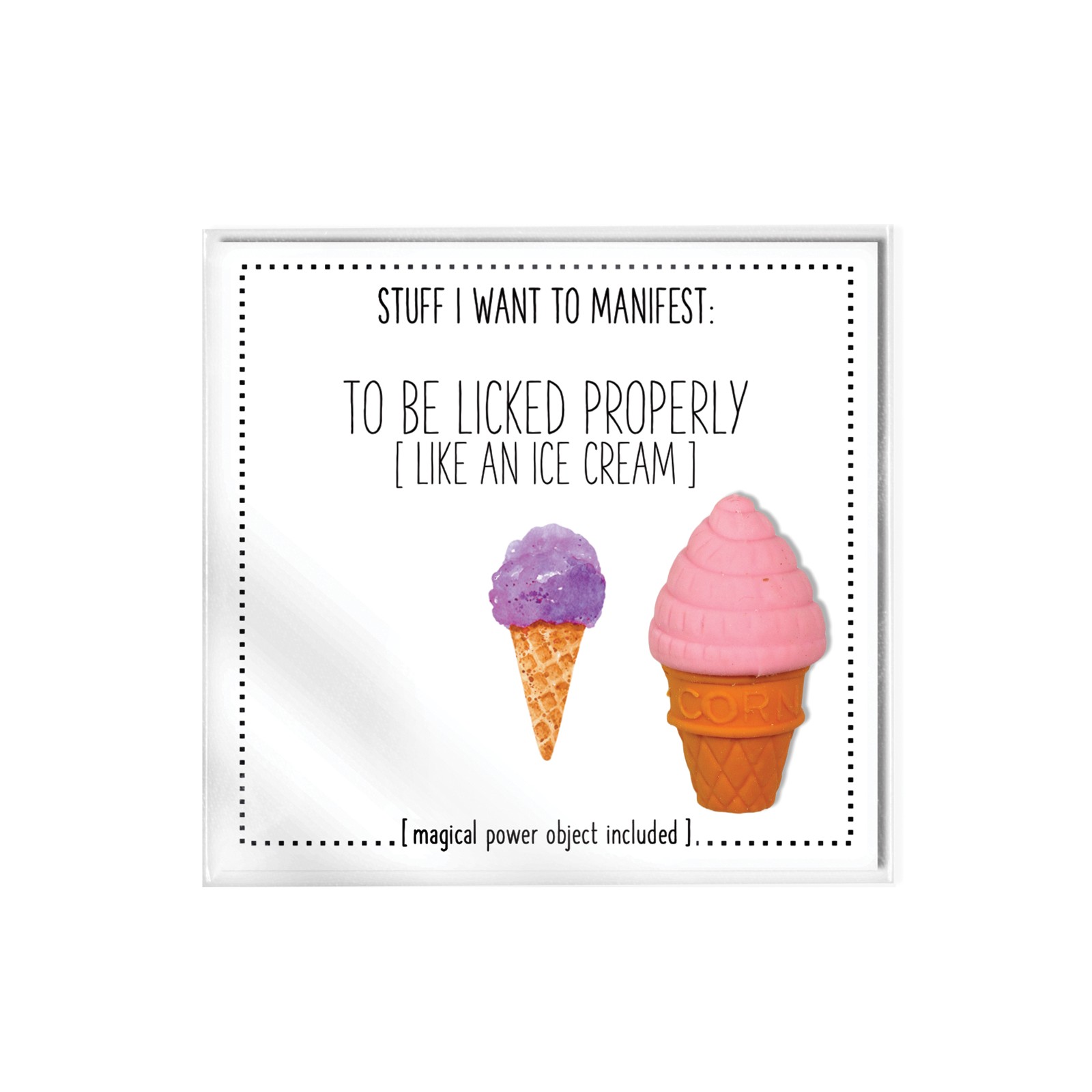 Warm Human To Be Licked Properly Mini Card & Charm