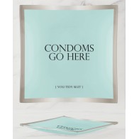 Plato de Cristal Condoms Go Here Warm Human