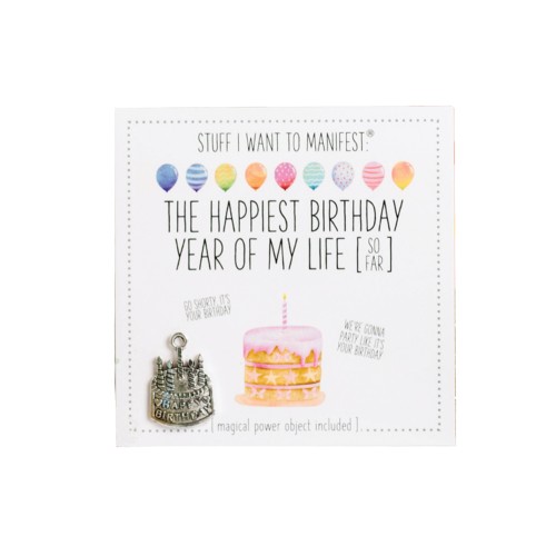 Warm Human Best Birthday Year Mini Card & Charm