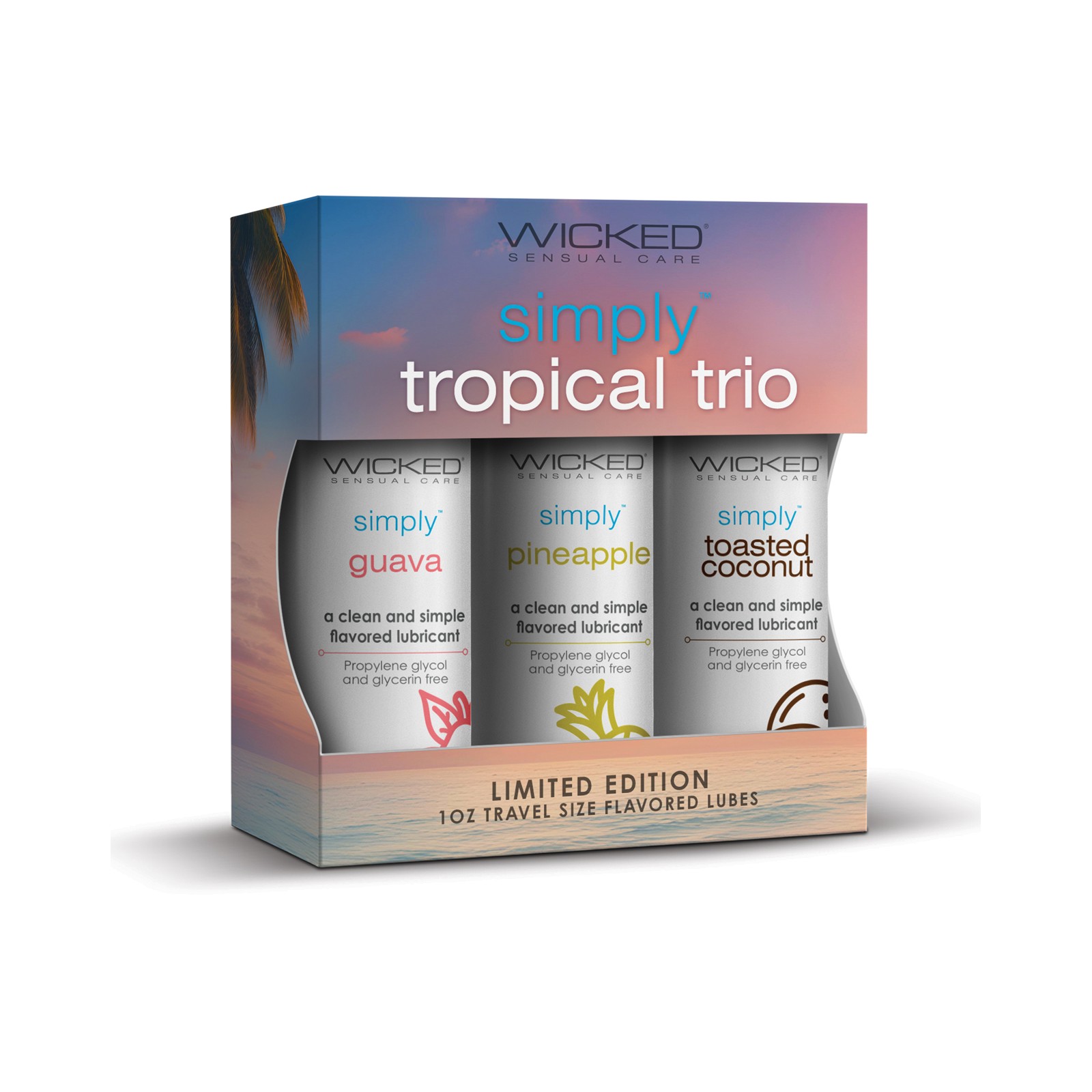 Wicked Sensual Care Trio Tropical de Lubricantes Sabrosos