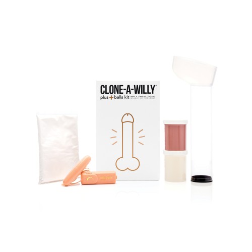 Kit Clone-A-Willy Plus+ con Testículos - Tono de Piel Medio