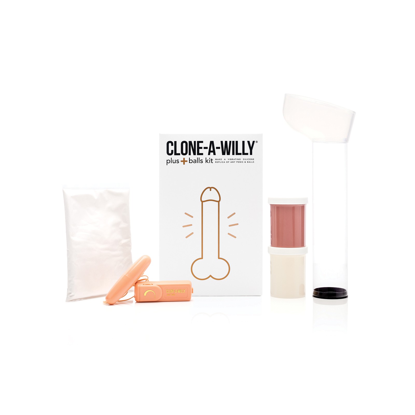 Kit Clone-A-Willy Plus+ con Testículos - Tono de Piel Medio