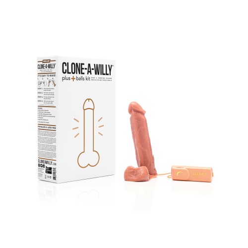 Kit Clone-A-Willy Plus+ con Testículos - Tono de Piel Medio