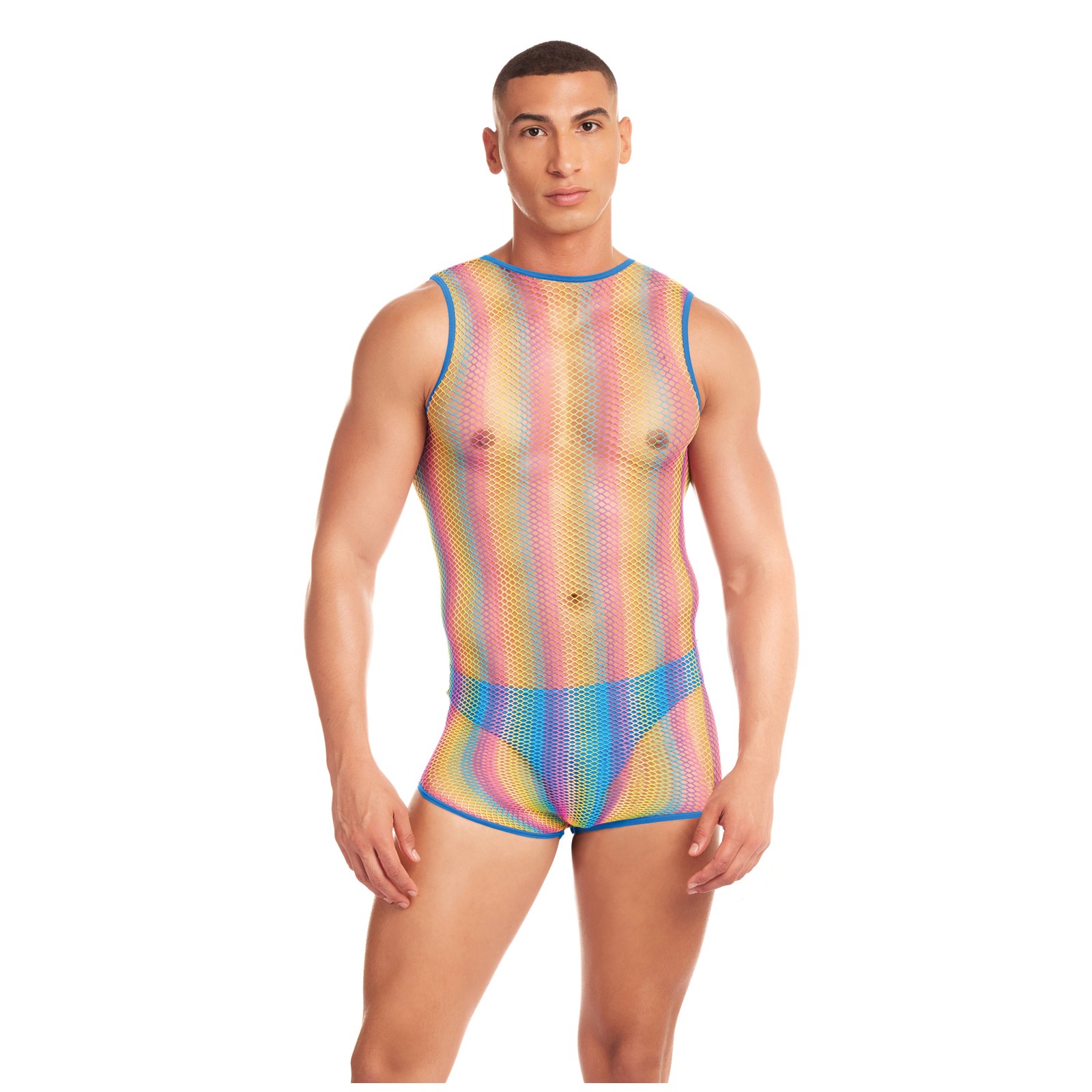 Rainbow Party Pride Star Mesh Singlet with Matching Thong