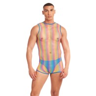 Rainbow Party Pride Star Mesh Singlet with Matching Thong