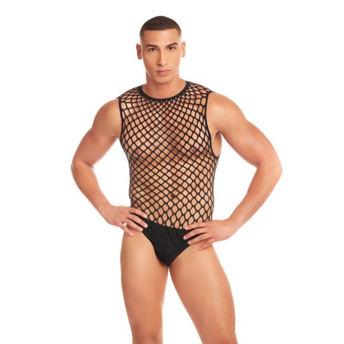 Rainbow Party Large Mesh Unitard Set - Black L/XL