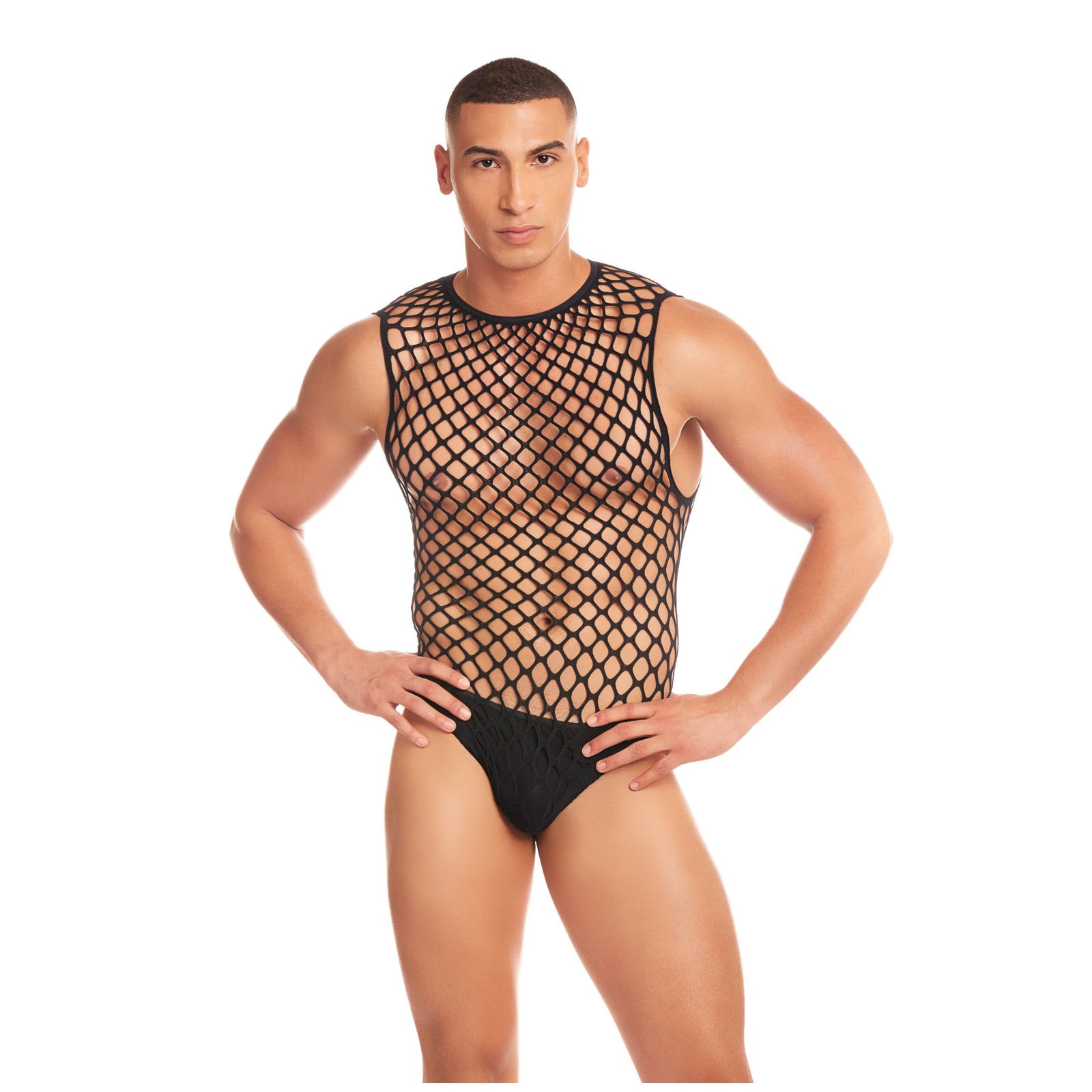 Conjunto de Mono de Malla Grande Rainbow Party - Negro L/XL