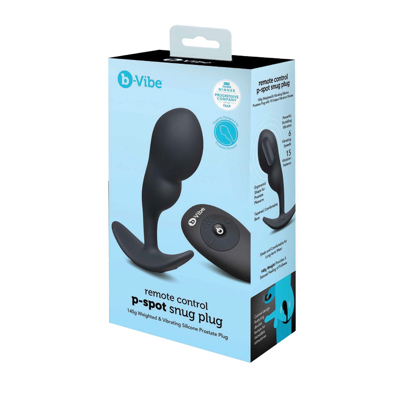 b-Vibe Remote Control P-Spot Snug Plug Black - Ultimate Prostate Toy