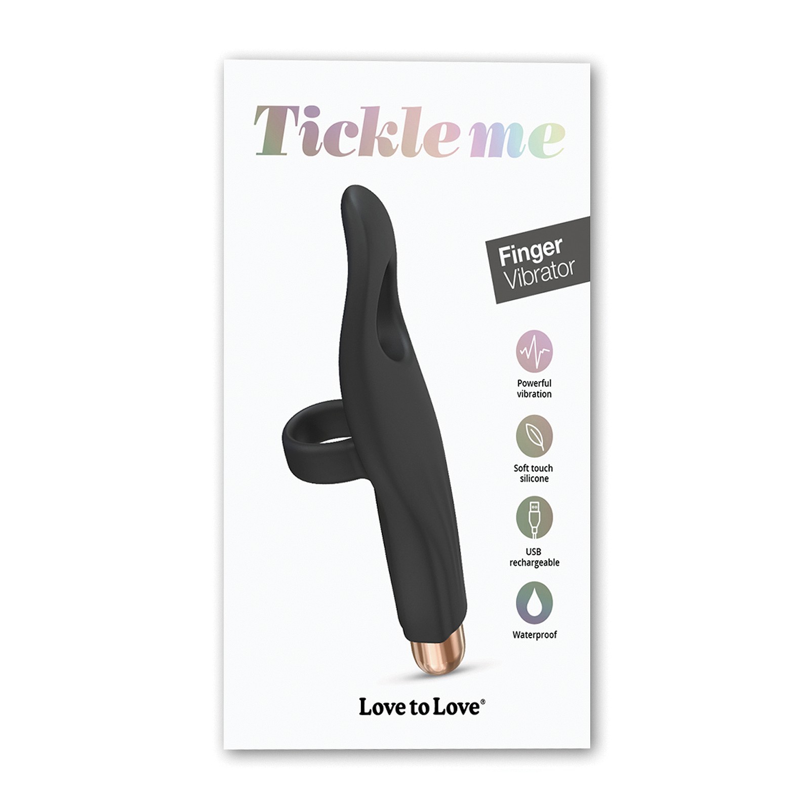 Love to Love Tickle Me Vibrador de Dedo Ónix Negro